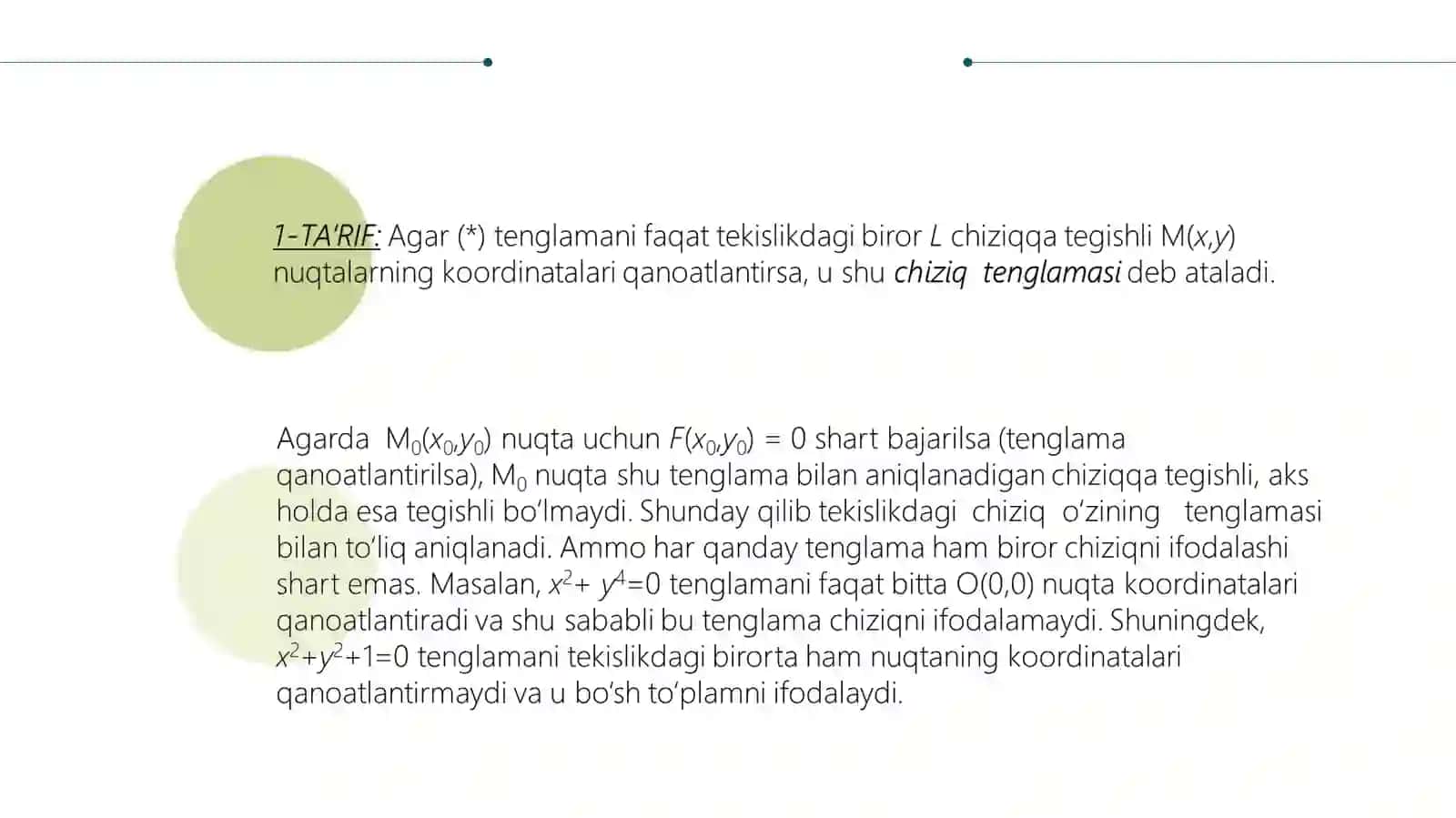 Tekislining turli tenglamalariПрезентация 4