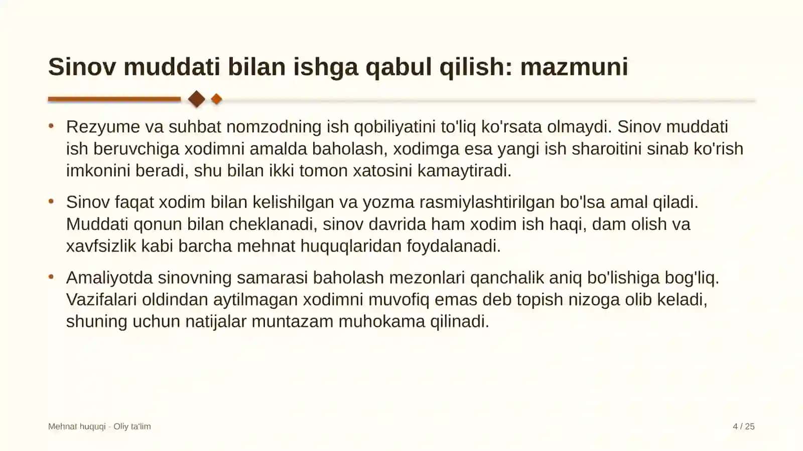 chakana savdoda sinov muddati bilan ishga qabul qilish 8534 4