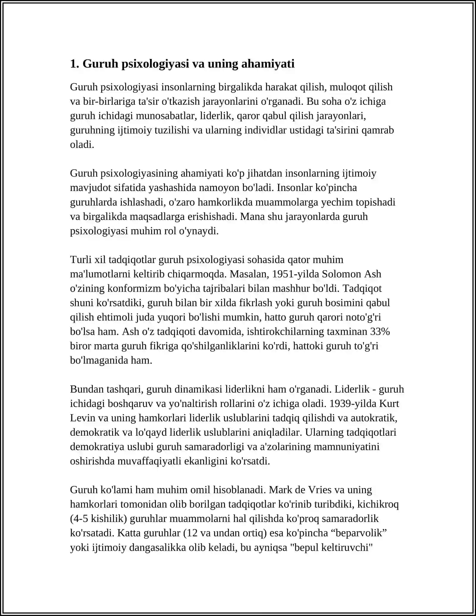 KATTA GURUHLAR VA OMMAVIY-IJTIMOIY JARAYONLAR PSIXOLOGIYASI 4