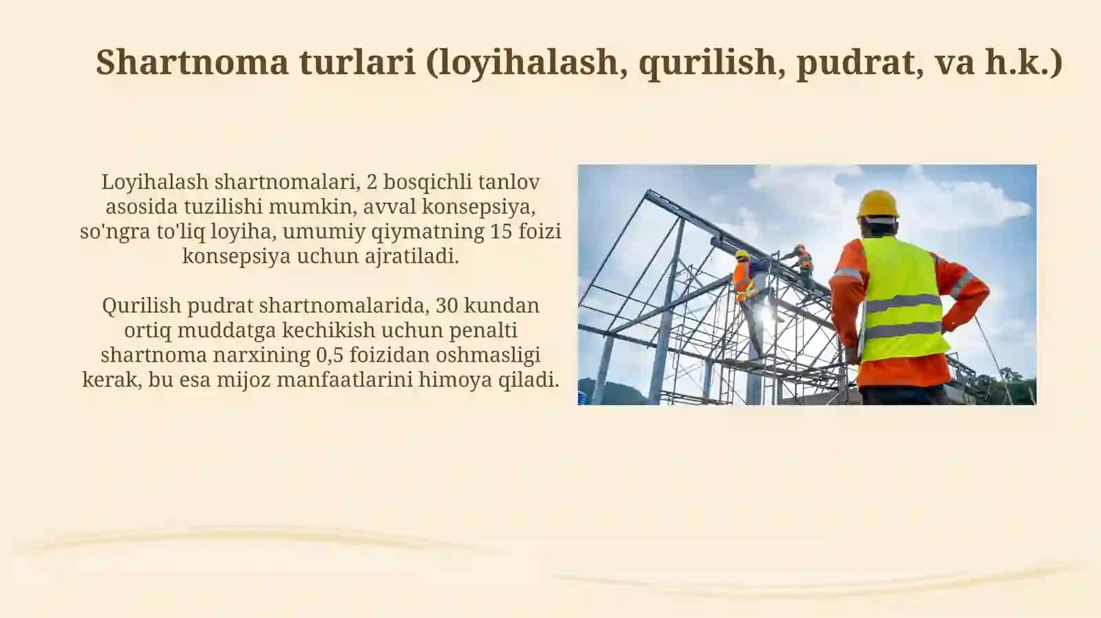 Qurilishda shartnoma munosabatlari 4