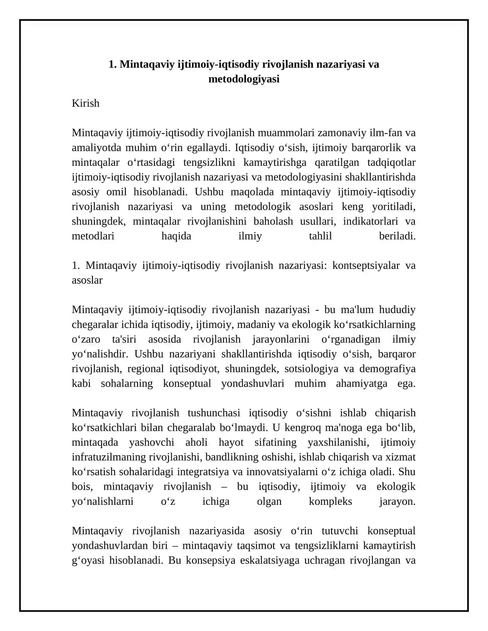 Mintaqalarni ijtimoiy-iqtisodiy rivojlanishini o'rganish va baholash 4