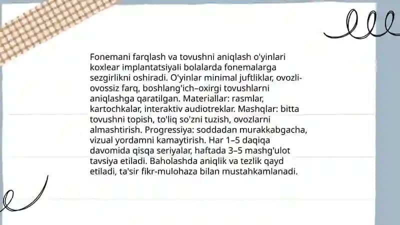 Auditiv diqqatni rivojlantirish o'yinlari 4
