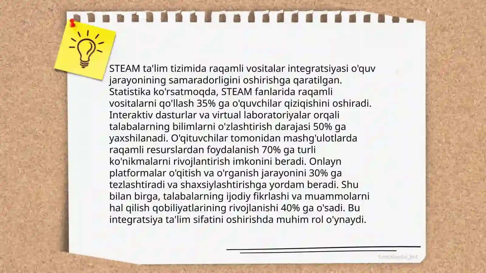 STEAM ta'lim texnologiyasi va loyihalashtirishida axborot texnologiyalaridan foydalanish 4