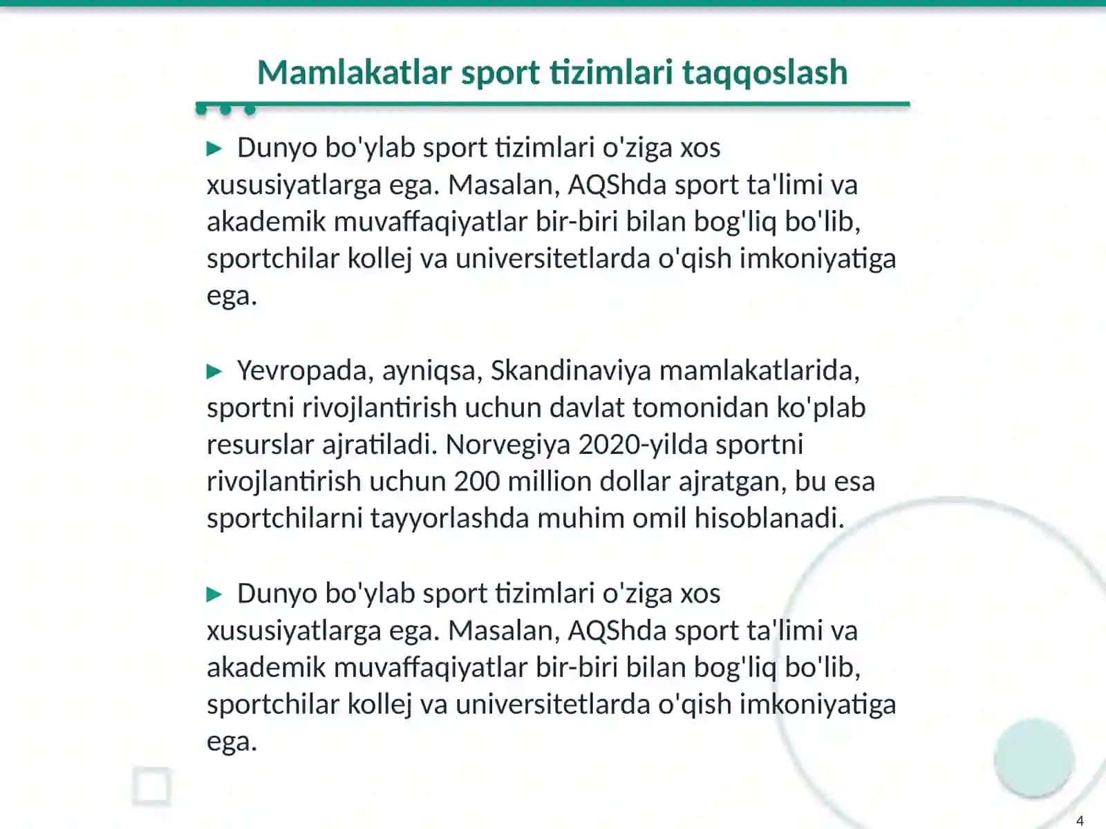 Oliy sport mahorati tahlili 4