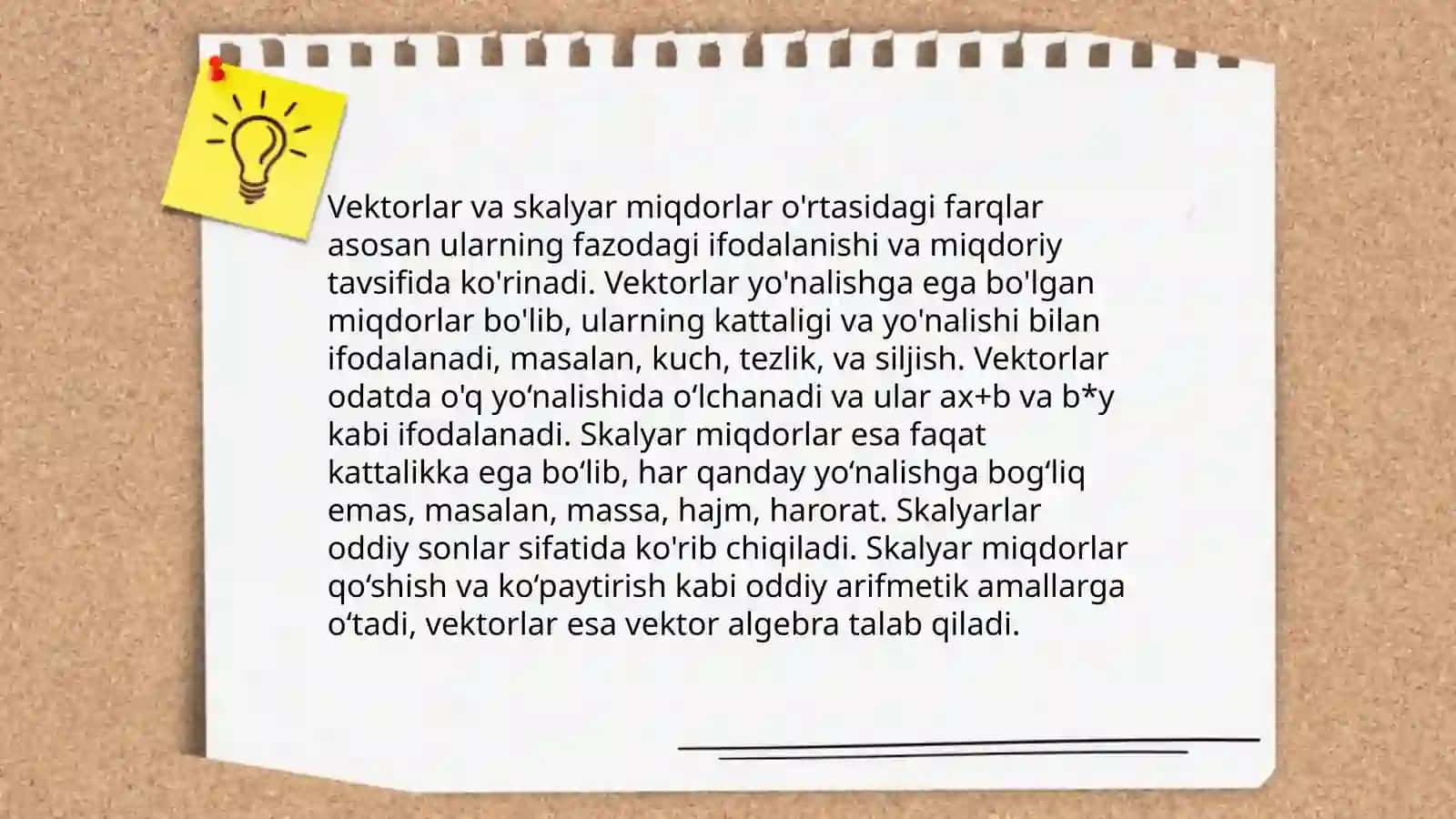 Vektor miqdorlarini o'rgatish metodikasi 4