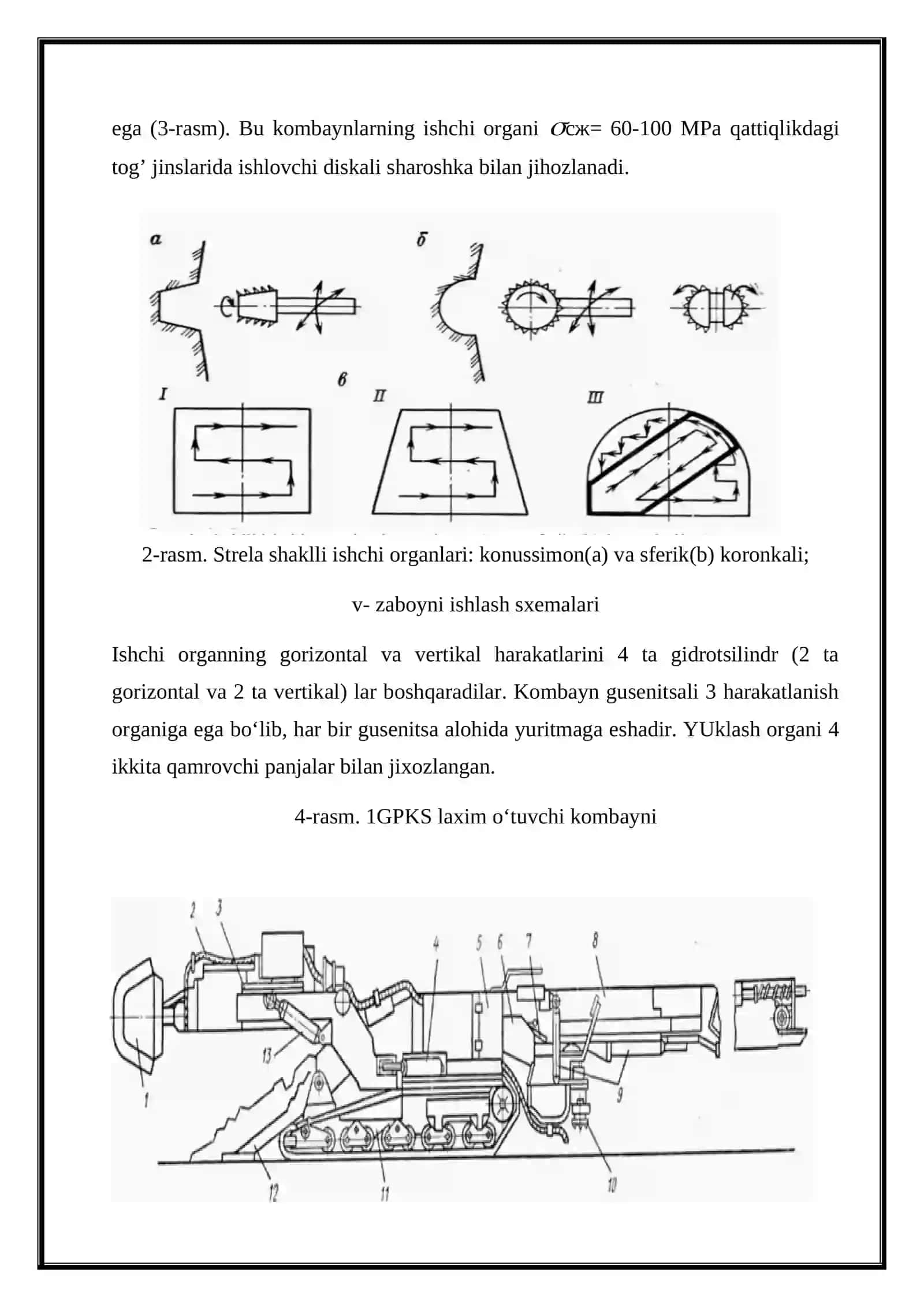 Lahim o’tish kombaynining kinematik tasvirini va ishlash prinsipini o’rganish 4