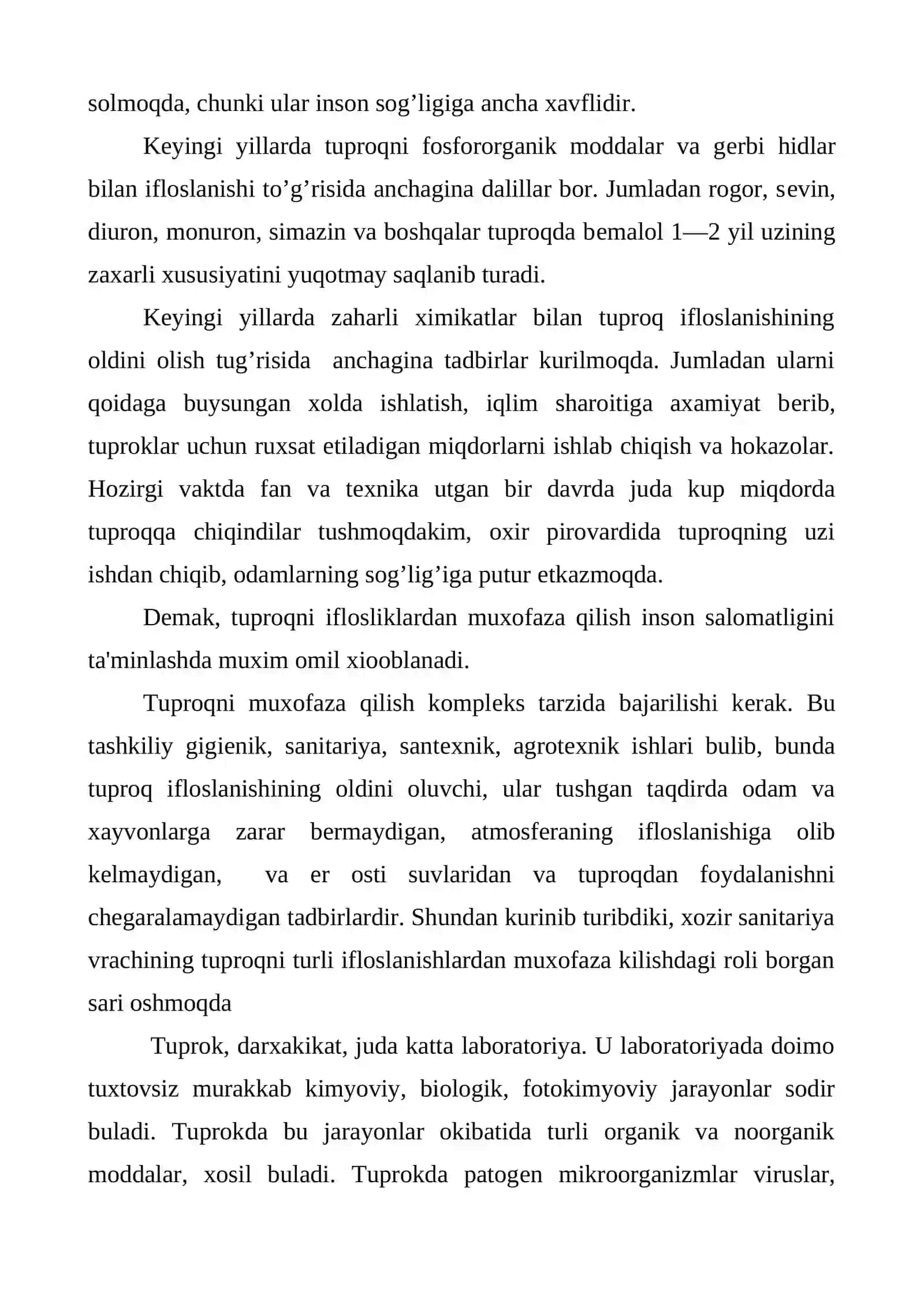 Tuproqlarni peststidlar bilan ifloslanishi va ularni oldini olish 4