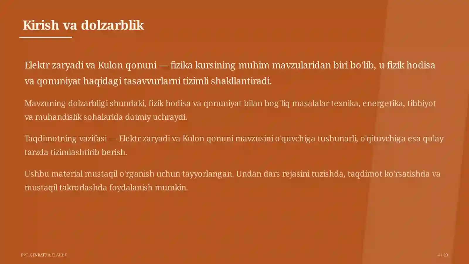Elektr zaryadi va Kulon qonuni (8-sinf) 4