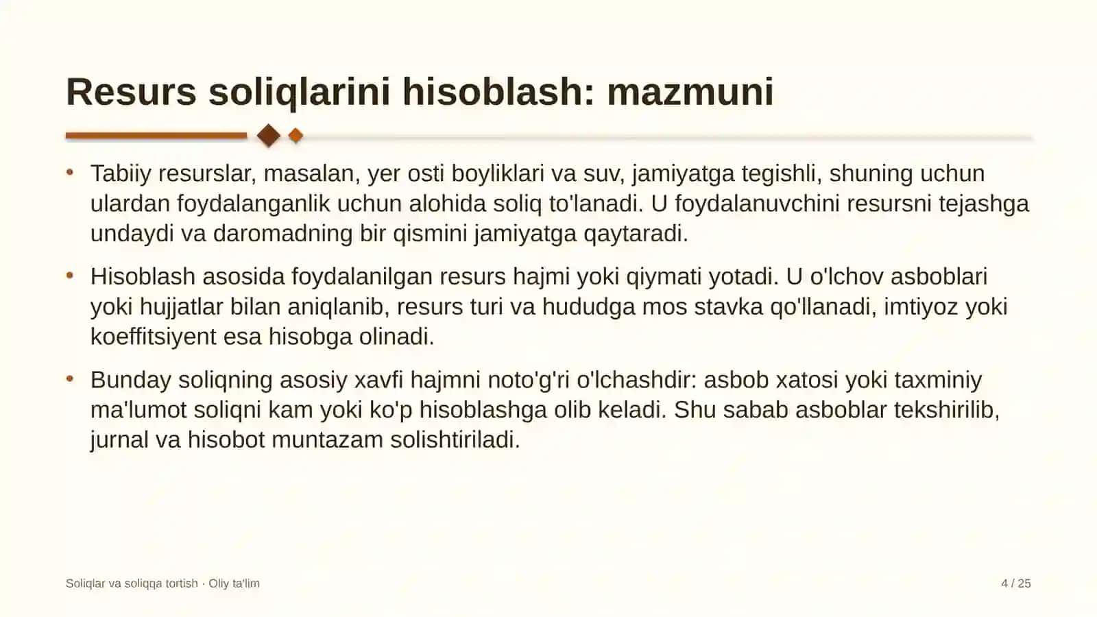 Fond birjasida resurs soliqlarini hisoblash 4