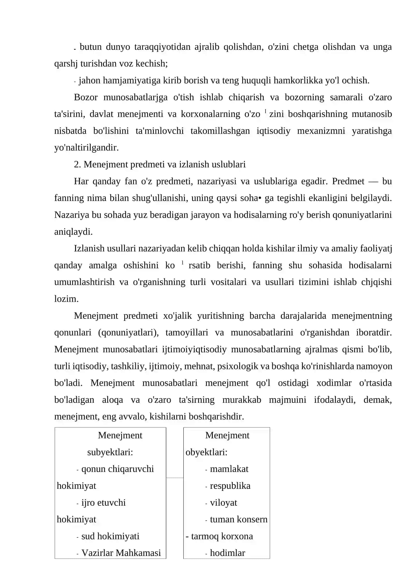 Menejment nazariyasi fanining mazmuni, predmeti va vazifalari 4
