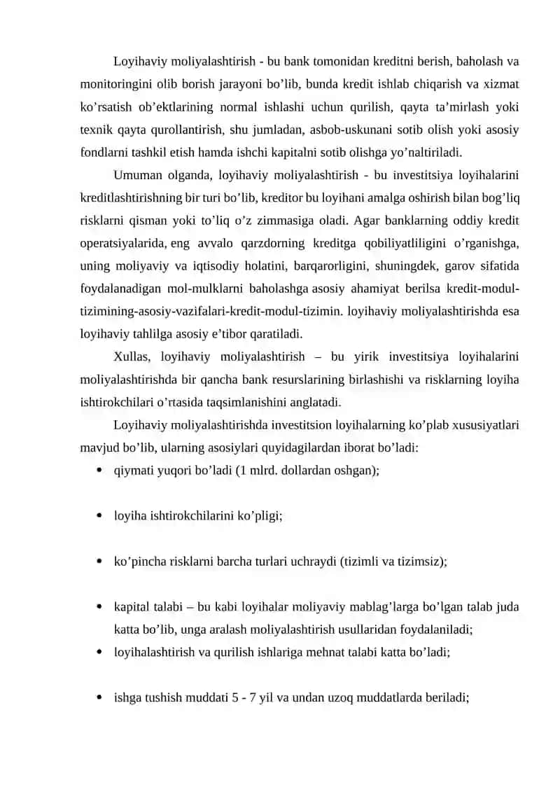 Investitsiyalarni loyihaviy moliyalashtirish 4