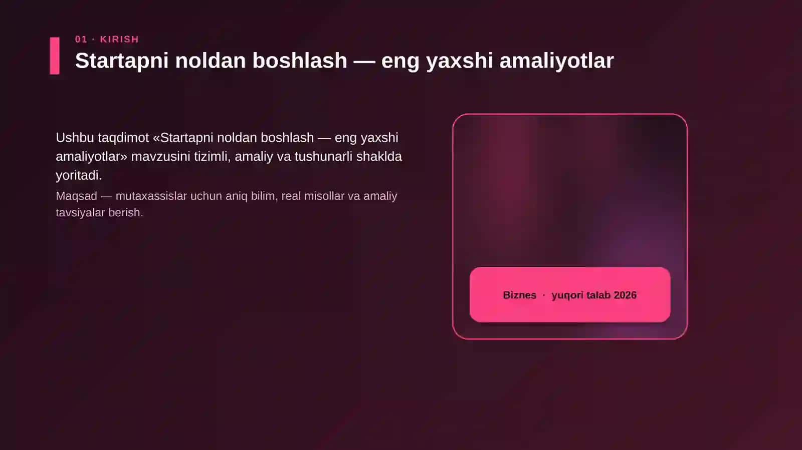 Startapni noldan boshlash — eng yaxshi amaliyotlar 4