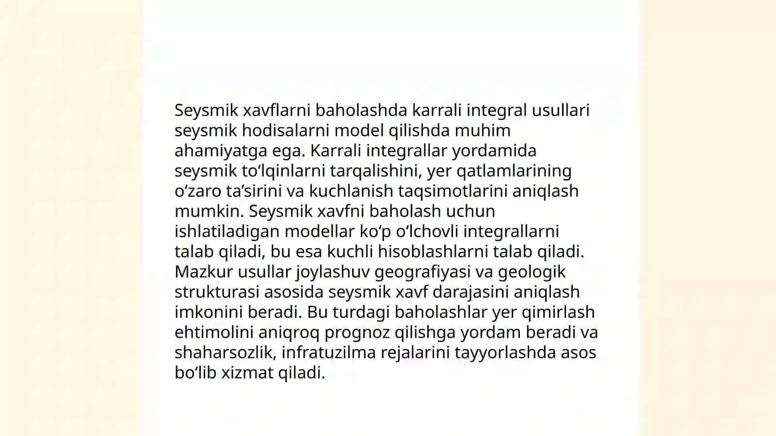 Karrali integrallarning seysmologiyadagi tatbiqlari 4