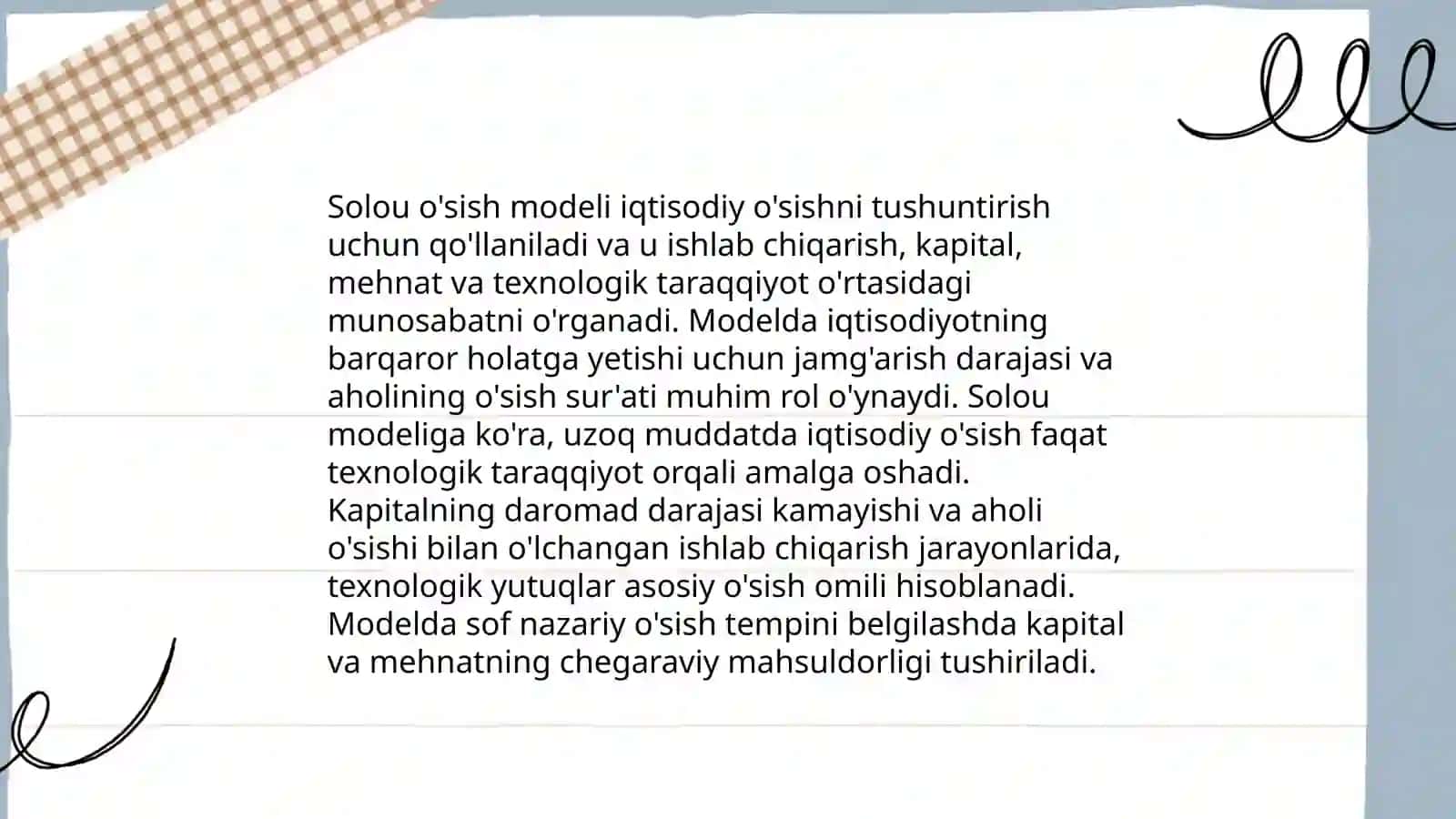 Robert Solouning o‘sish modeli 4