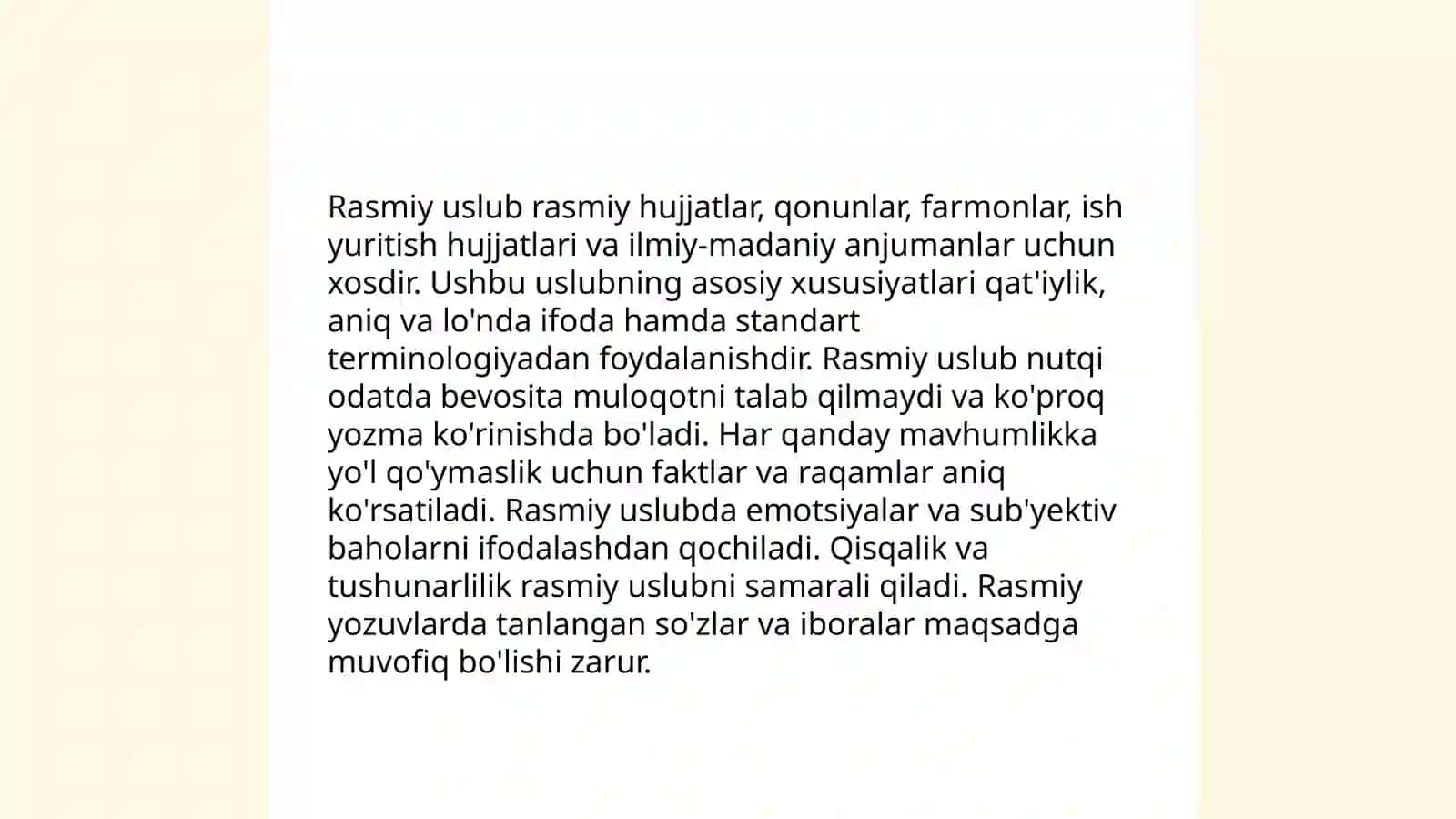 Nutq uslublari haqida ma‟lumot. Uslubiyat turlari 4