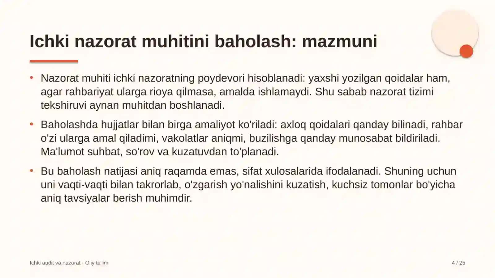 Burg'ulash korxonalarida ichki nazorat muhitini baholash 4
