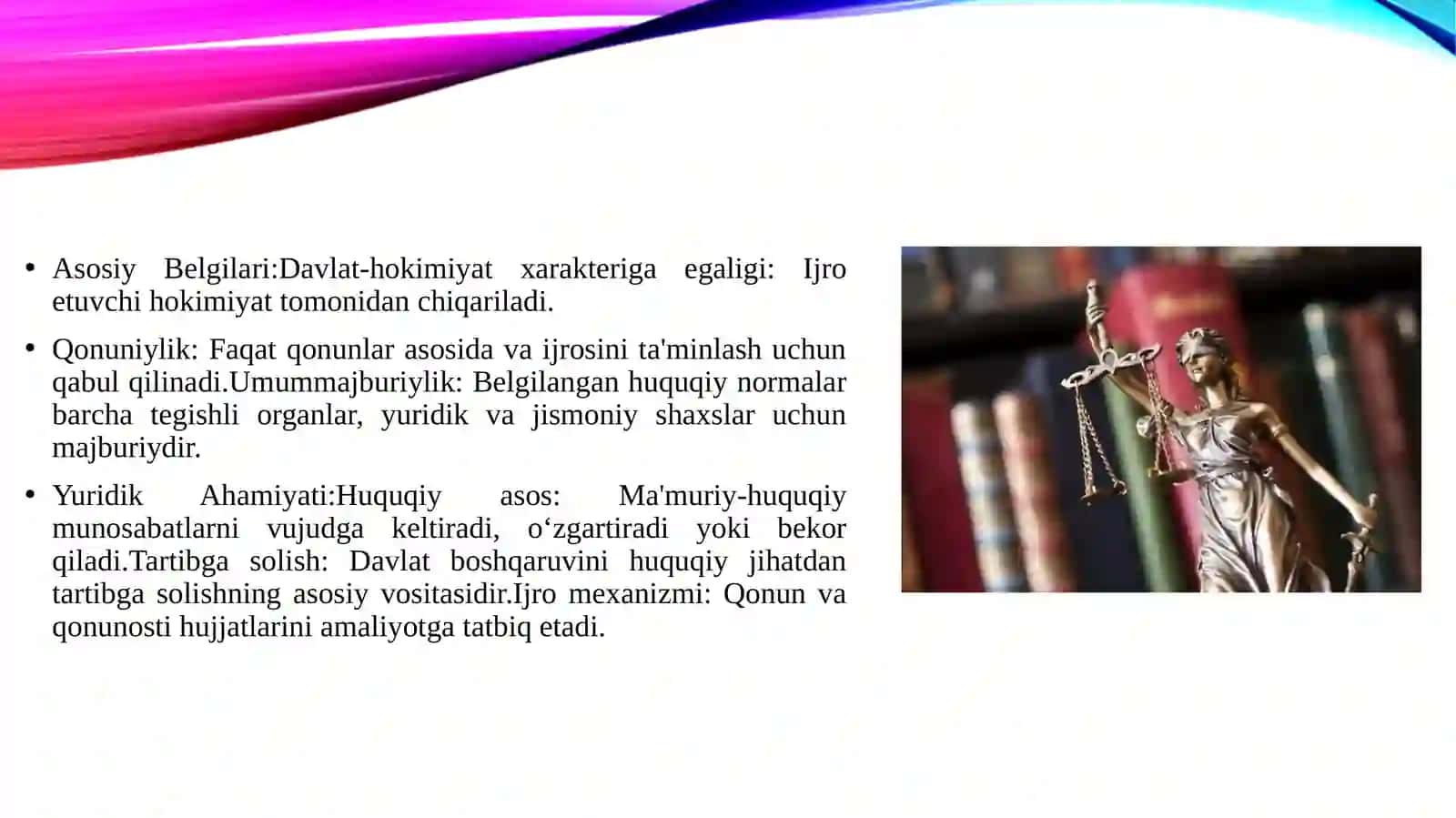 Boshqaruvning huquqiy aktlari tushunchasi va yuridik ahamyati 4