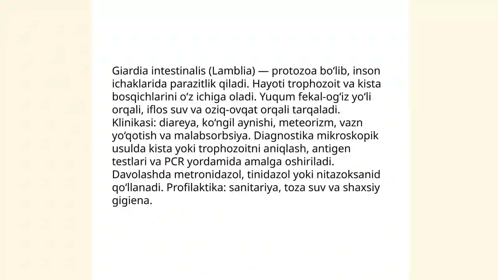 Odamda parazitlik qiluvchi sodda hayvonlar 4