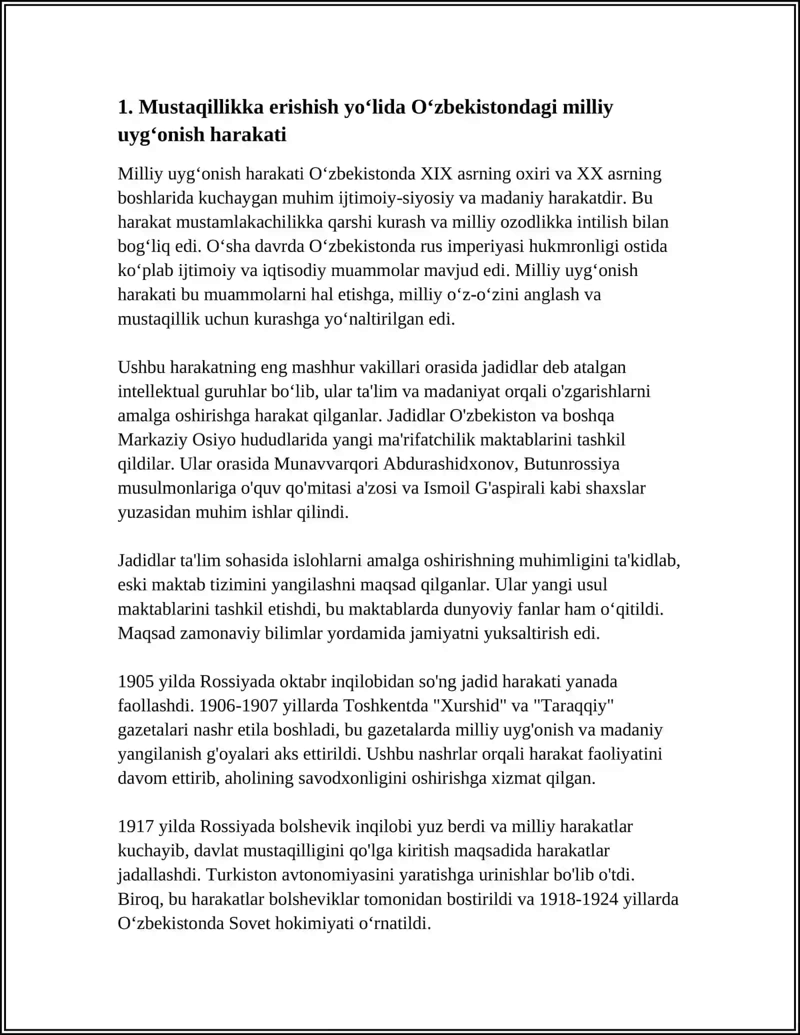 MUSTAQILLIKKA ERISHISH ARAFASIDA OʻZBEKISTONDAGI IJTIMOIY SIYOSIY JARAYONLAR 4