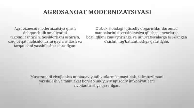 Iqtisodiyotni Tarkibiy O'Zgartirish, Diversifikatsiyalash Va Modernizatsiyalash 4