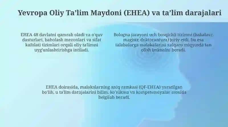 Bologna jarayoni: Maqsadlar, tamoyillar va Yevropa oliy taʼlim maydonining yaratilishi 4