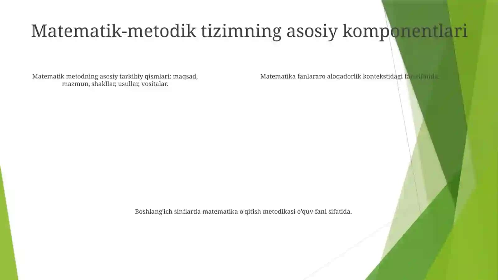 Boshlang'Ich Sinflarda Matematika O'Qitish Metodikasi Fan Sifatida 4