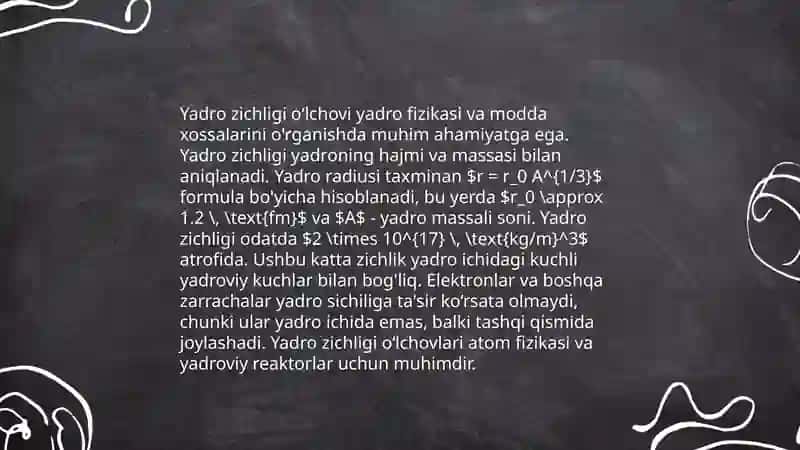 Yadro o‘lchami va zichligi. Yadro kuchlar nazariyasi. Ferm-gaz nazariyasi 4