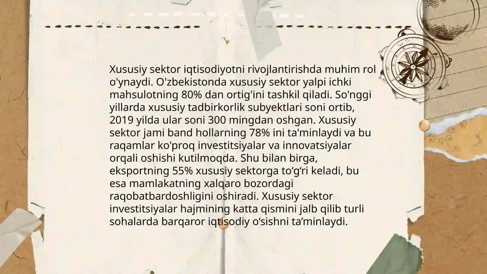 Xususiy mulkchilikning tarmogʻini kengaytirish -mamlakatimizda iqtisodiy islohotlarni chuqurlashtirishning eng muhum ustuvor yoʻnalishlaridan biri 4