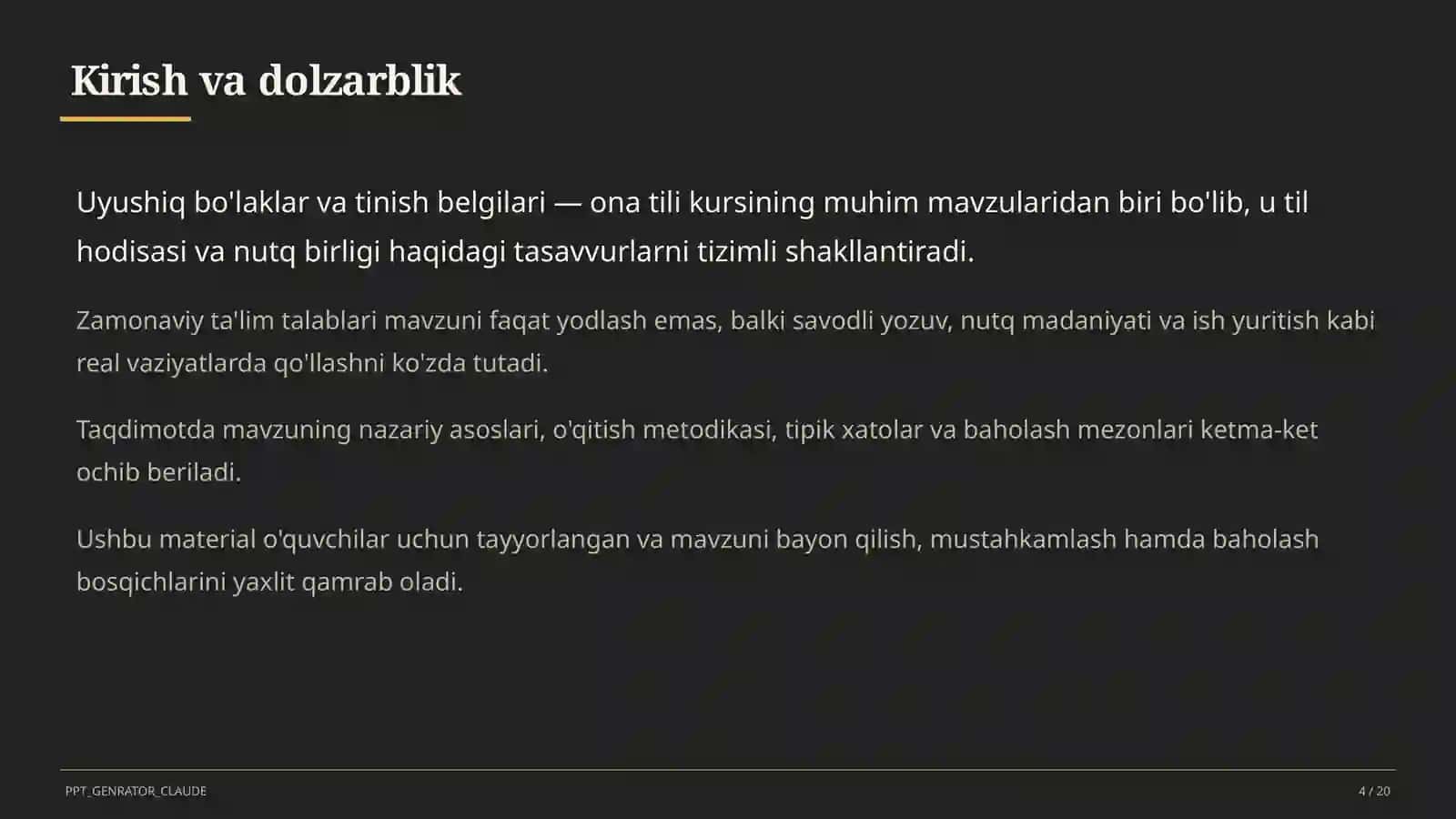 Uyushiq bo'laklar va tinish belgilari (8-sinf) 4