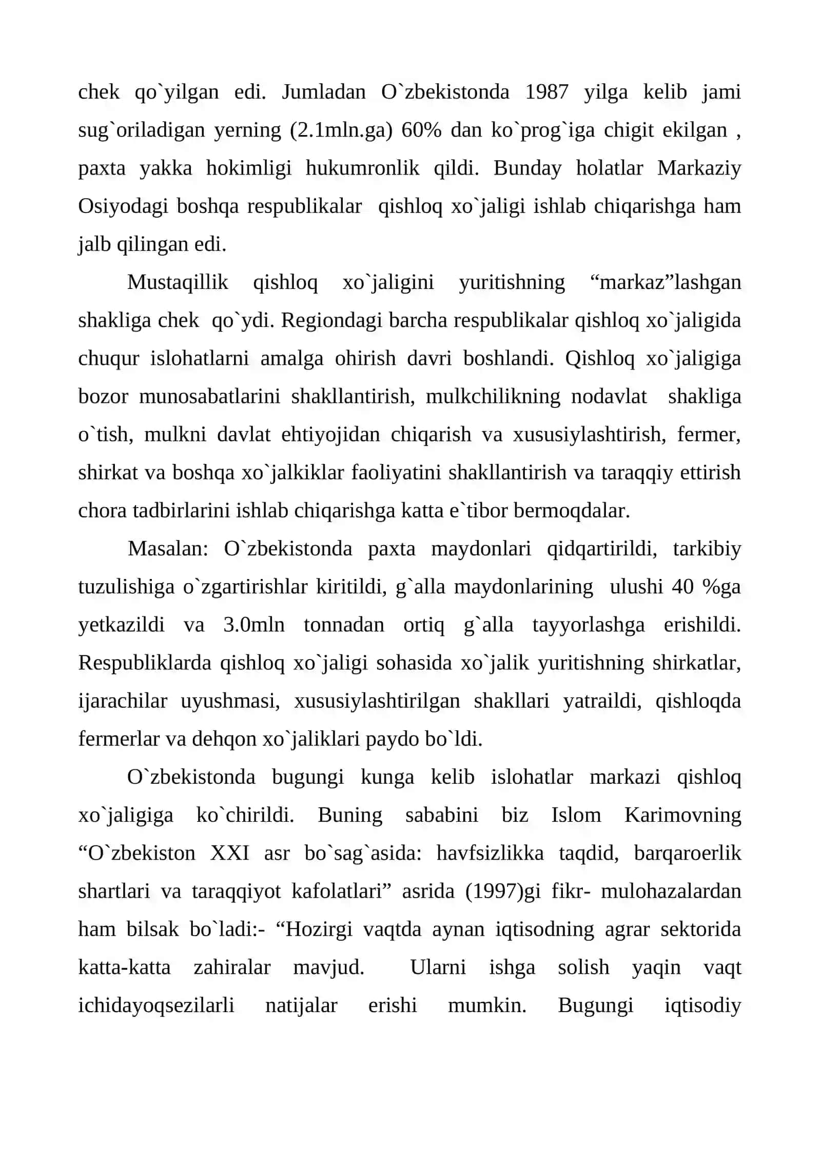 Qishloq xo`jaligi Markaziy Osiyo davlatlari 4