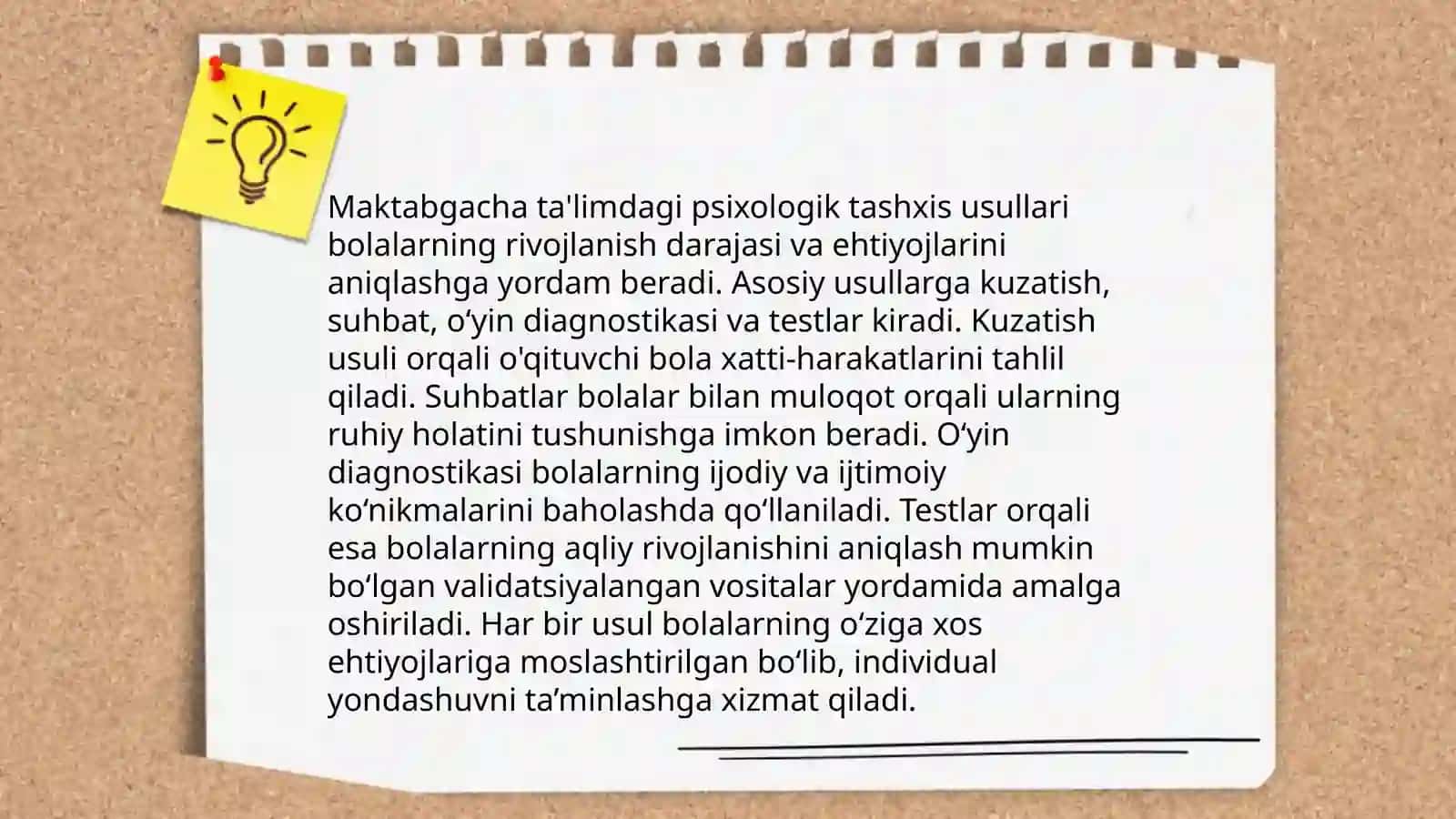 Maktabgacha taʼlim tarbiyachilari uchun "Pedagogik-psixologik tashxis mohiyati" 4