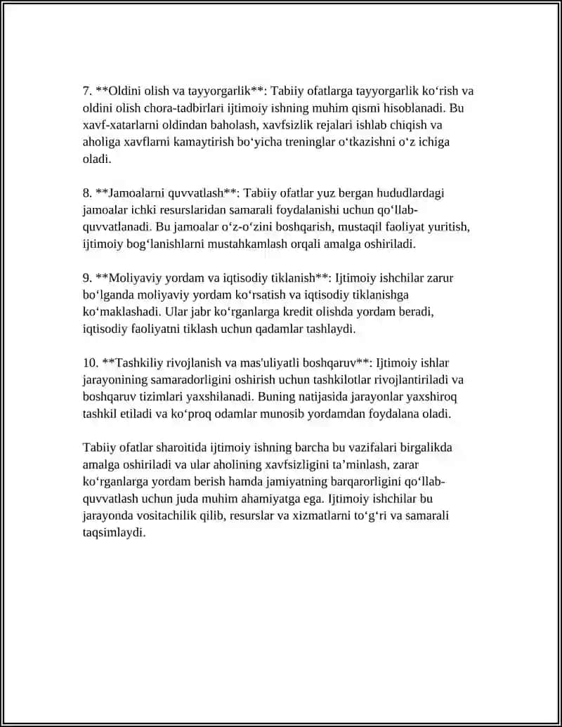 TABIIY OFATLAR SHAROITIDA IJTIMOIY ISHNING ROLI 4