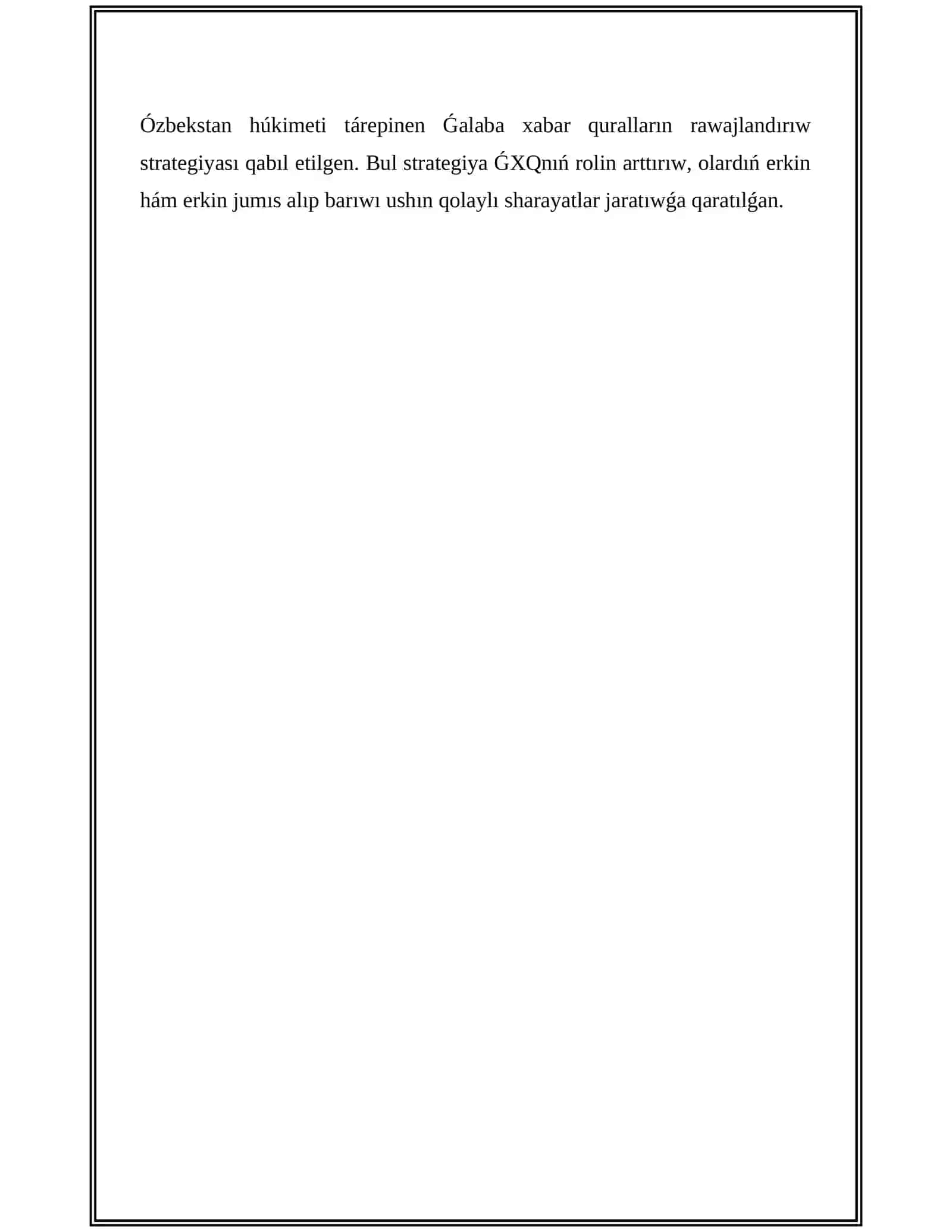 ÓZBEKSTAN RESPUBLIKASÍNDA ǴALABA XABAR QURALLARÍNÍŃ JUMÍSÍ 4
