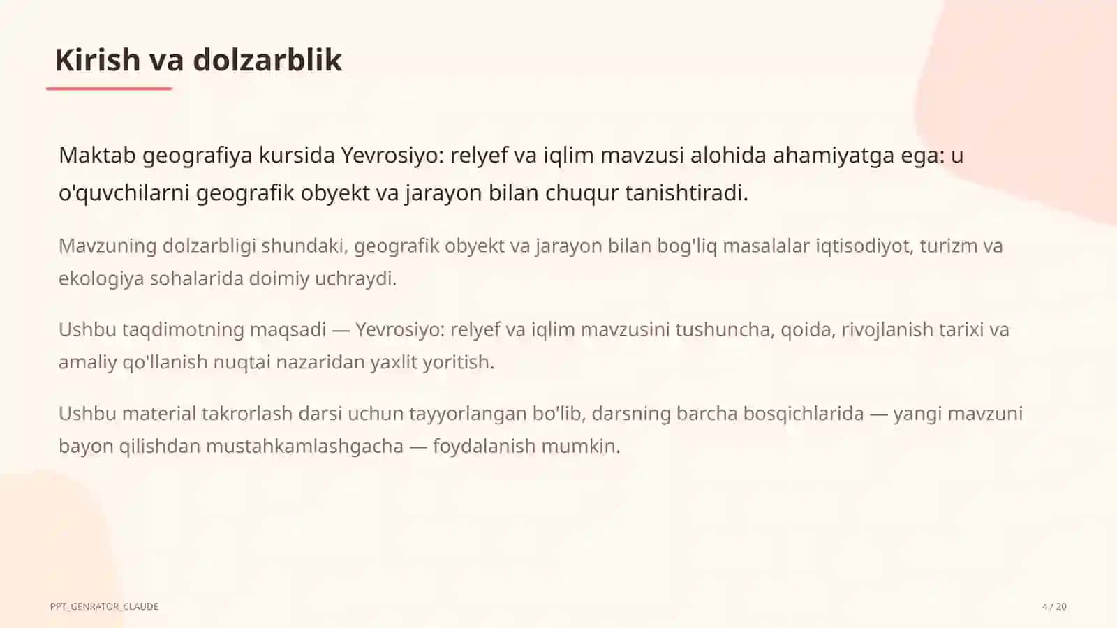 Yevrosiyo: relyef va iqlim (7-sinf) 4