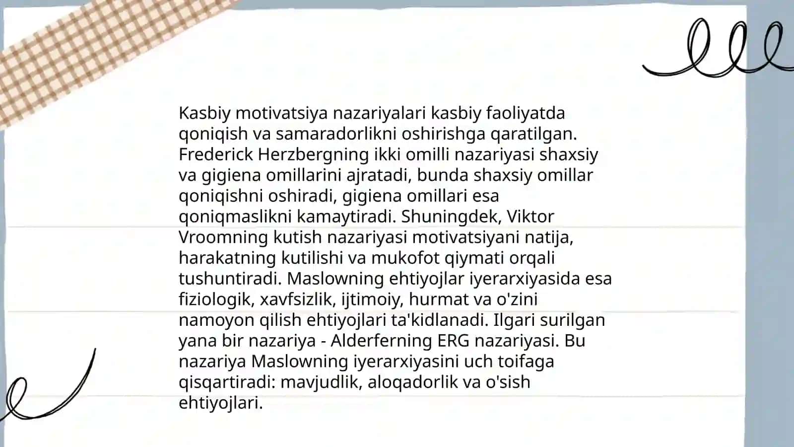 Kasbiy motiv va motivatsiya va hissiyotning namoyon bo‘lishi 4