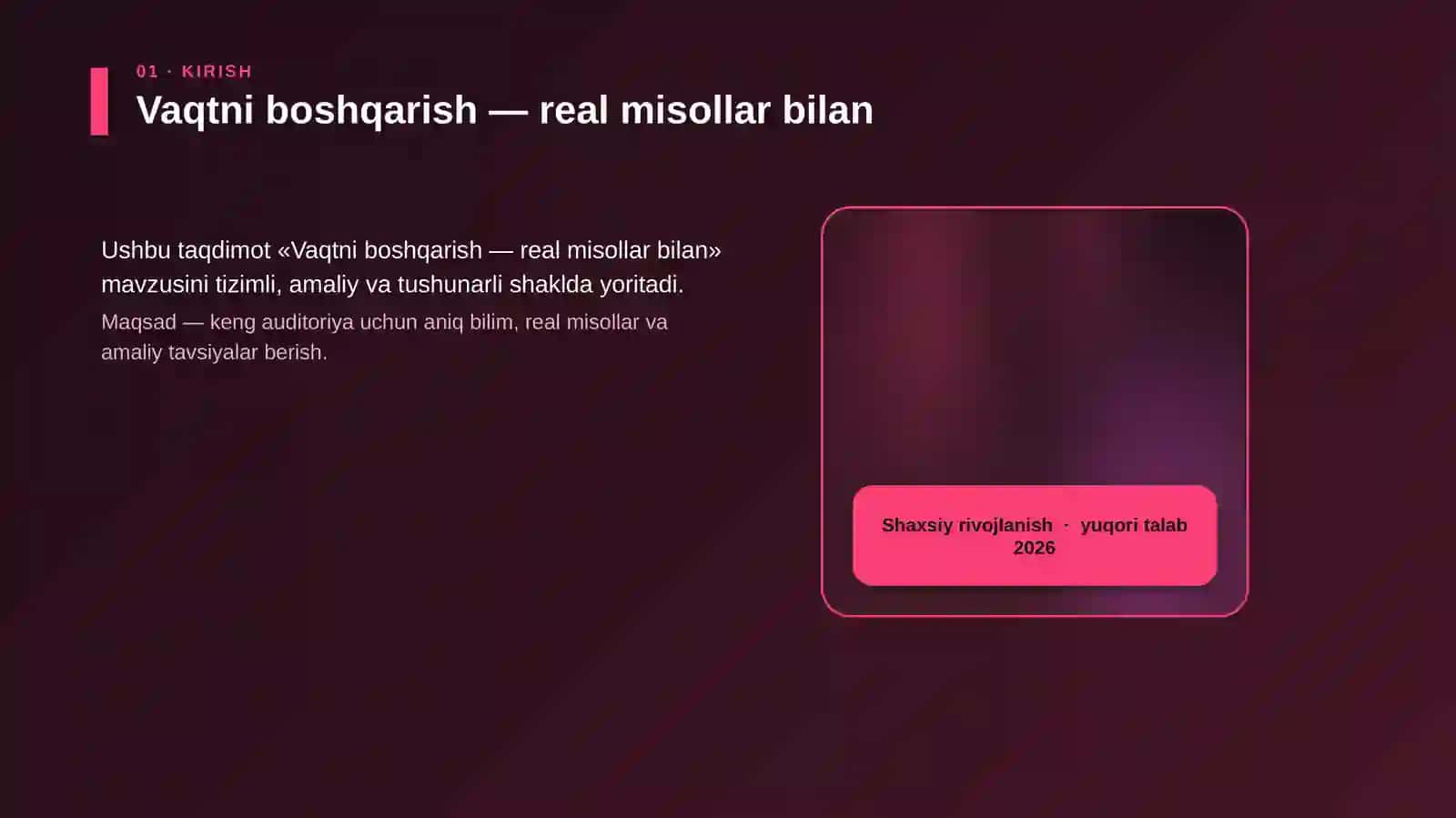 Vaqtni boshqarish — real misollar bilan 4