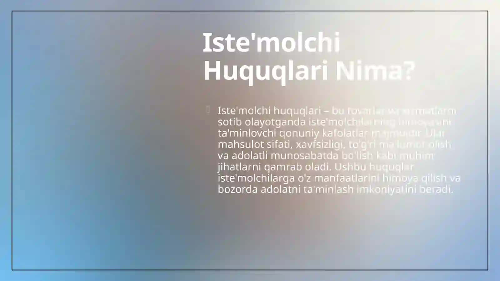 Marketingda istemolchilar haq huquqi 4