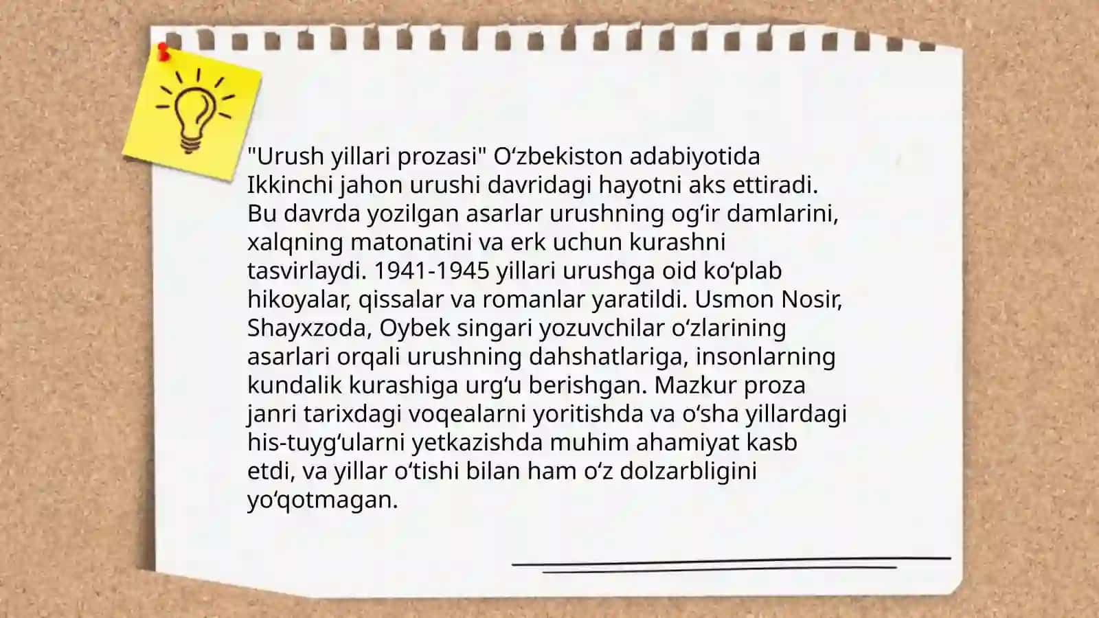 II Jahon urushi va urushdan keyingi davr adabiyotini tahlil qilish 4
