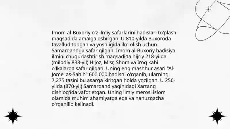 Imom al-Buxoriy hayoti va ijodi hadislaridan namunalar 4