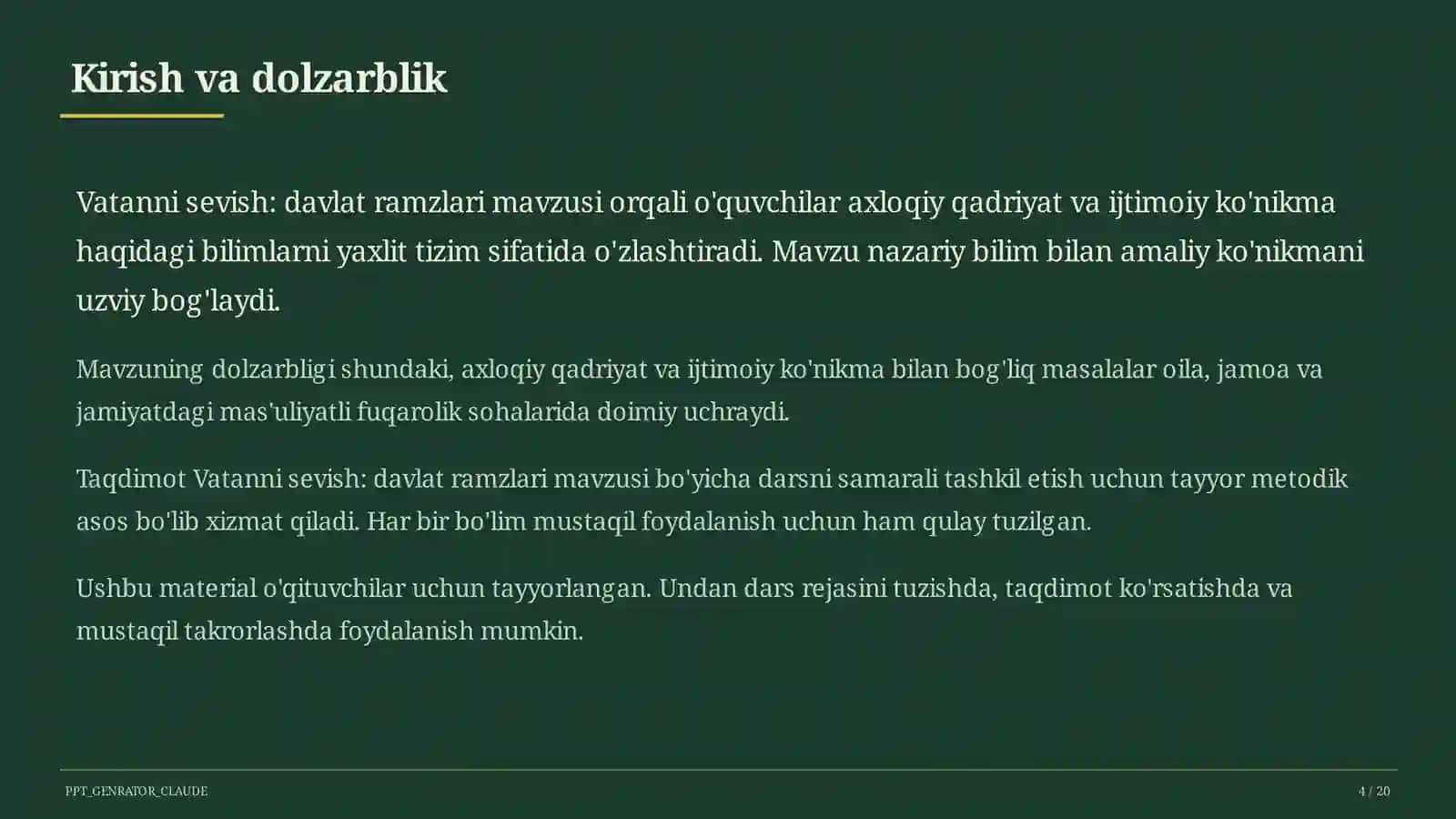 Vatanni sevish: davlat ramzlari (3-sinf) 4