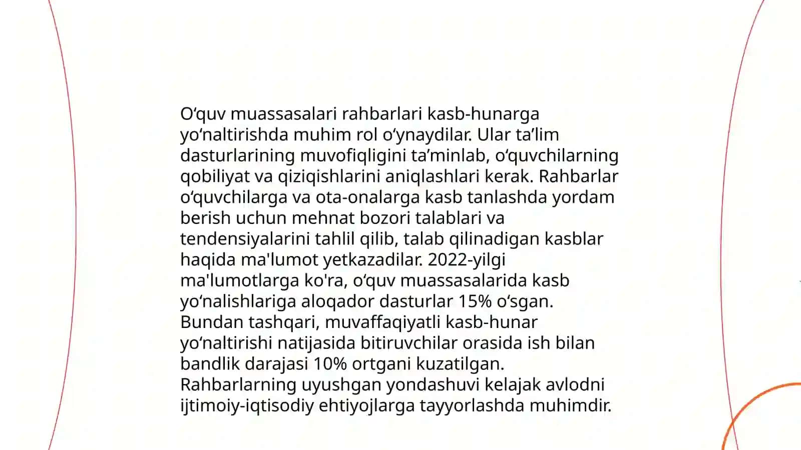 Õquv muassasi rahbari va õrinbosarlarining kasb hunarga yõnaltirish ishini tashkil etishi 4