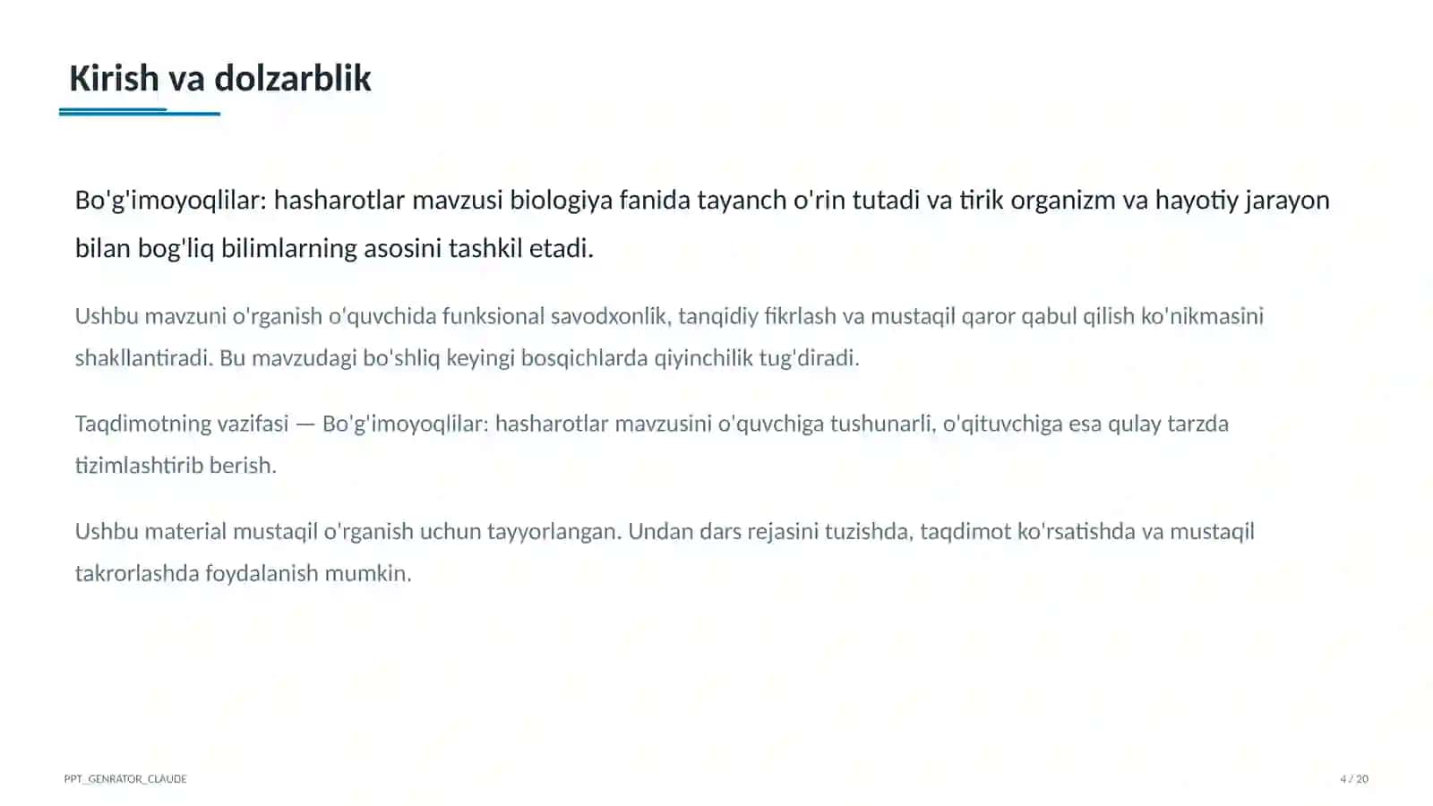 Bo'g'imoyoqlilar: hasharotlar (7-sinf) 4