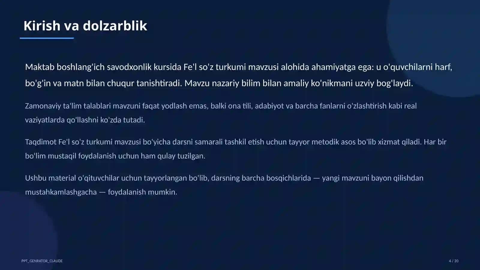 Fe'l so'z turkumi (3-sinf) 4