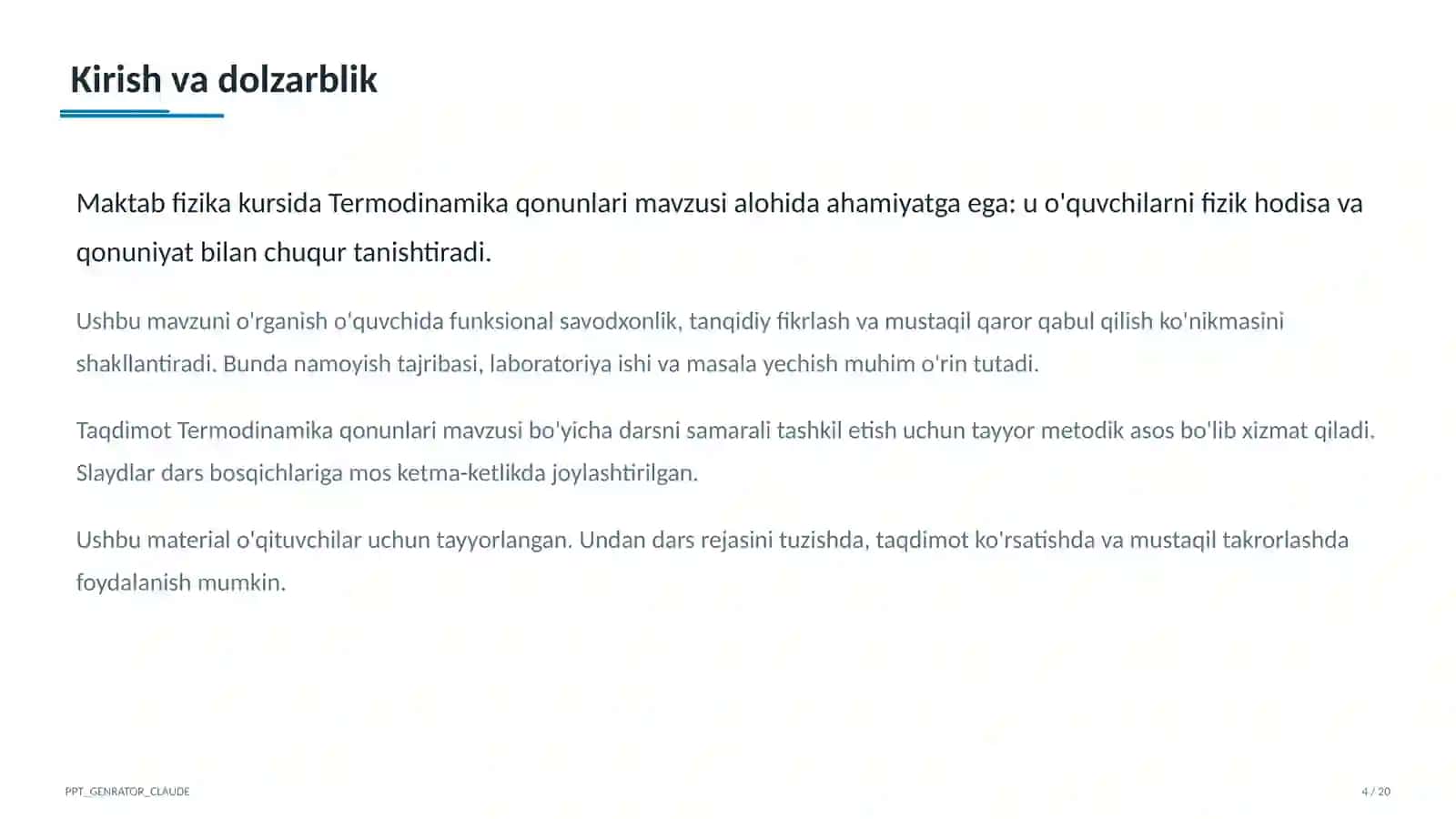 Termodinamika qonunlari (10-sinf) 4