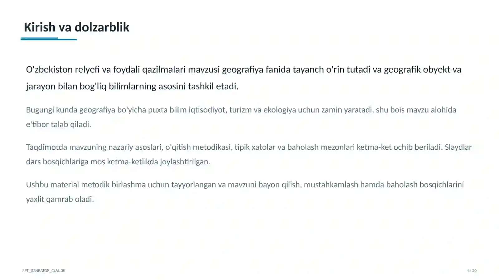O'zbekiston relyefi va foydali qazilmalari (8-sinf) 4