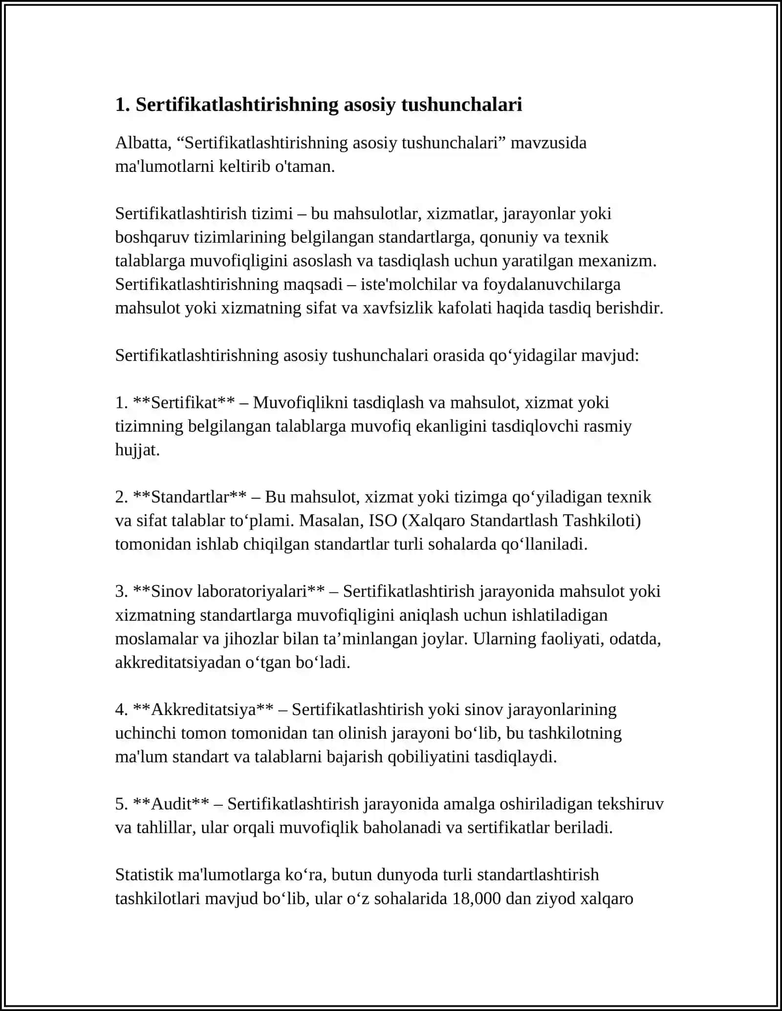 METROLOGIYA VA STANDARTLASHTIRISH FANI MAVZUSI SERTIFIKATLASHTIRISH SXEMALARI QOʻLLANILISHI MAVZUSI 4