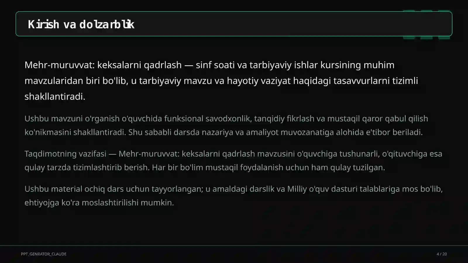 Mehr-muruvvat: keksalarni qadrlash 4