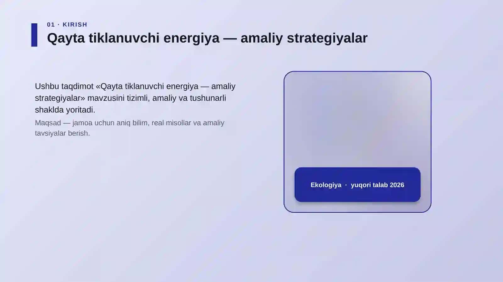 Qayta tiklanuvchi energiya — amaliy strategiyalar 4