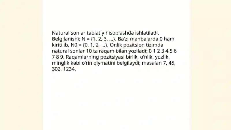 Matematik raqamlarning yozilishi 4
