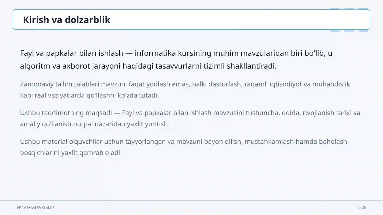 Fayl va papkalar bilan ishlash (5-sinf) 4